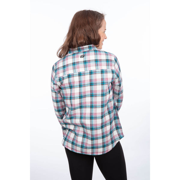 High-resolution studio image of Klim; showing flannel shirt fit, button front, and plaid pattern; SKU 3595-000-120-802