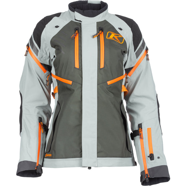 High-resolution studio image of Klim Artemis Jacket (Womens); showing outer material, seams, and closures; SKU 3015-002-110-000; Sizes: XS-2XL