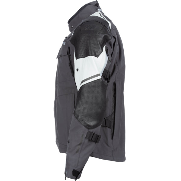 Crisp studio image on a white background of Klim Kodiak Jacket; showing outer material, seams, and closures; SKU 3721-003-048-000