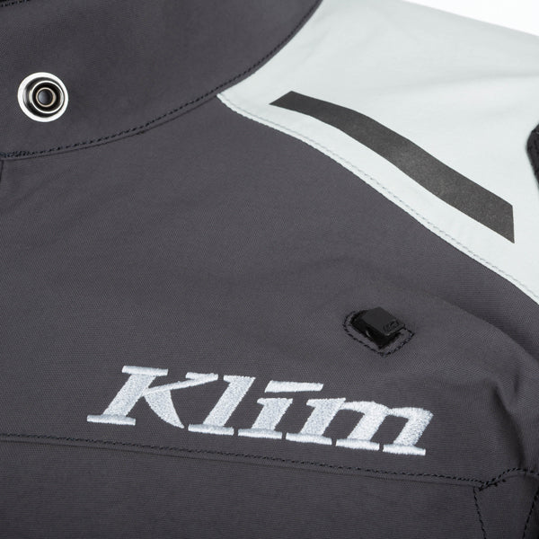 Studio photo on a white background of Klim Kodiak Jacket; showing outer material, seams, and closures; SKU 3721-003-048-000