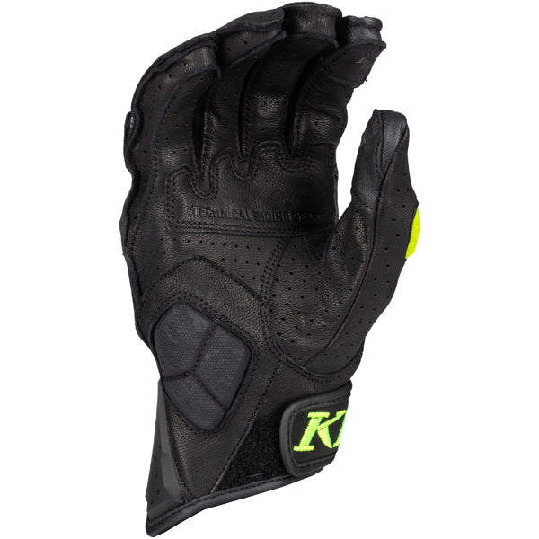 Professional studio photo of Klim Badlands Aero Pro Short Gloves; showing stitching detail and grip areas; SKU 3924-003-110-001; Sizes: XS-3XL