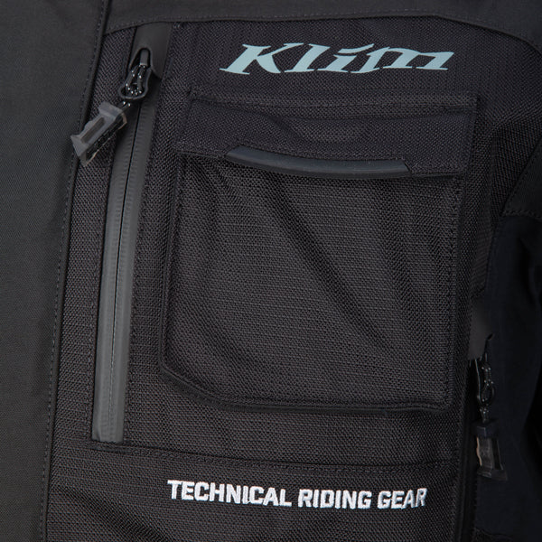 Professional studio photo of Klim Badlands Pro Jacket; showing outer material, seams, and closures; SKU 4052-004-110-000