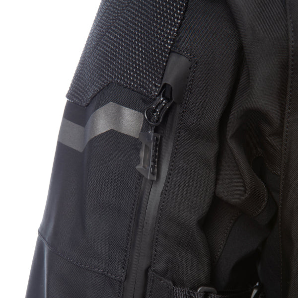 Clean studio shot of Klim Badlands Pro Jacket; showing outer material, seams, and closures; SKU 4052-004-110-000