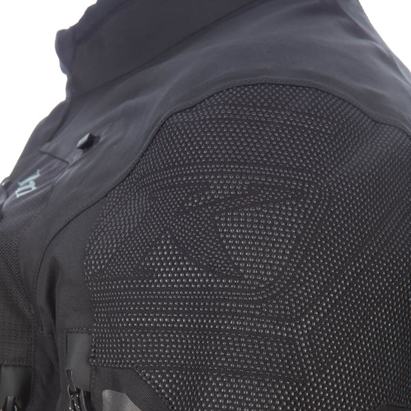 High-resolution studio image of Klim Badlands Pro Jacket; showing outer material, seams, and closures; SKU 4052-004-110-000