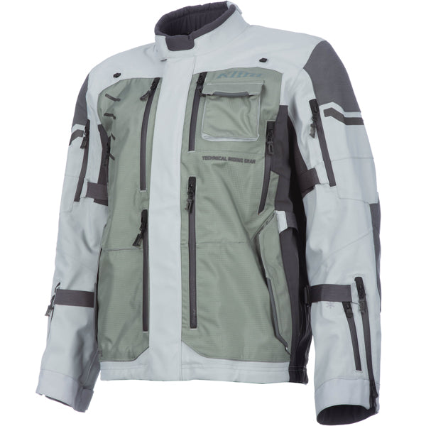 Professional studio photo of Klim Badlands Pro Jacket; showing outer material, seams, and closures; SKU 4052-004-110-000