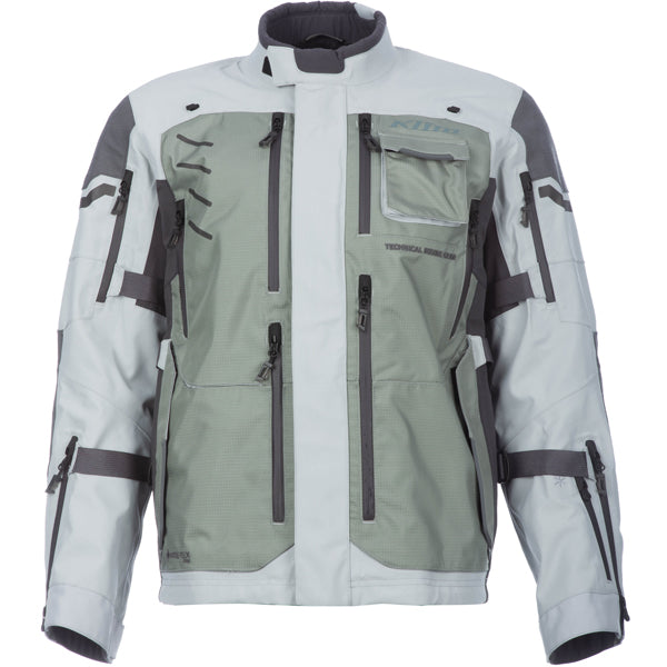 High-resolution studio image of Klim Badlands Pro Jacket; showing outer material, seams, and closures; SKU 4052-004-110-000
