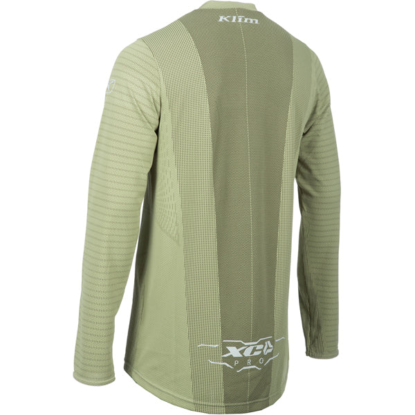 Studio photo on a white background of Klim XC Pro Jersey; showing fabric texture, panel layout, and graphics; SKU 5020-001-120-359; Sizes: S-3XL