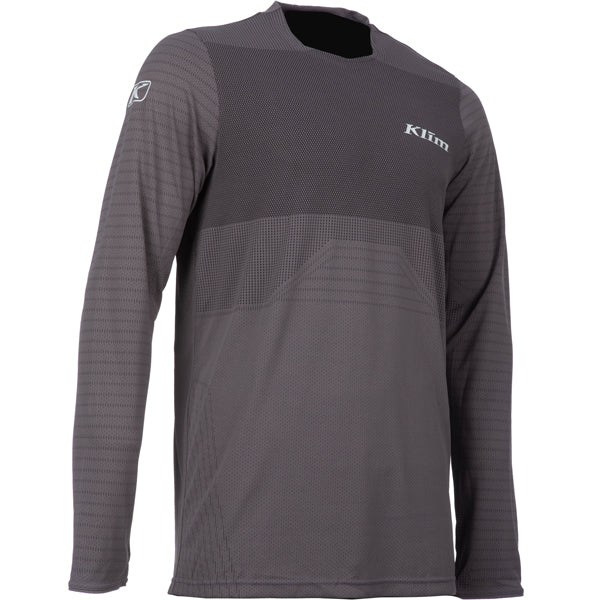 Studio photo on a white background of Klim XC Pro Jersey; showing fabric texture, panel layout, and graphics; SKU 5020-001-120-359; Sizes: S-3XL