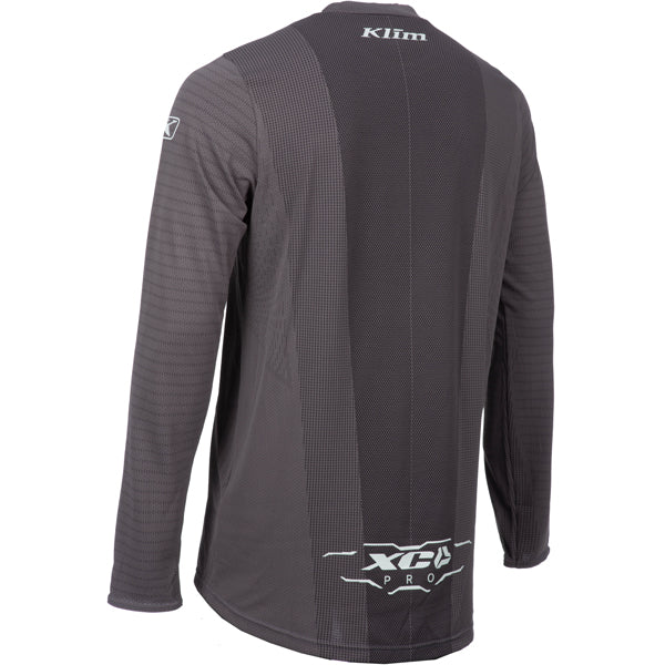 Clean studio shot of Klim XC Pro Jersey; showing fabric texture, panel layout, and graphics; SKU 5020-001-120-359; Sizes: S-3XL