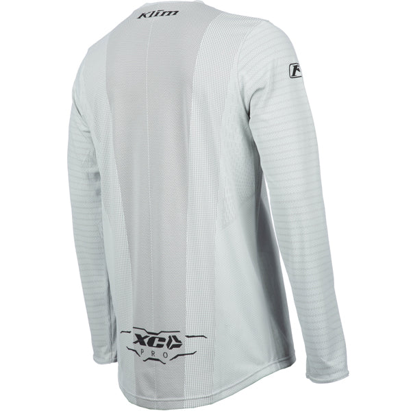 Clean studio shot of Klim XC Pro Jersey; showing fabric texture, panel layout, and graphics; SKU 5020-001-120-359; Sizes: S-3XL
