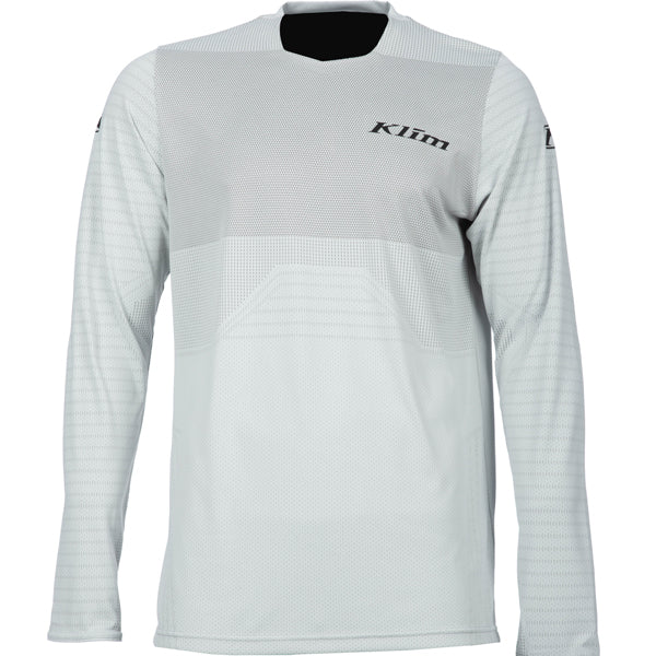 Professional studio photo of Klim XC Pro Jersey; showing fabric texture, panel layout, and graphics; SKU 5020-001-120-359; Sizes: S-3XL