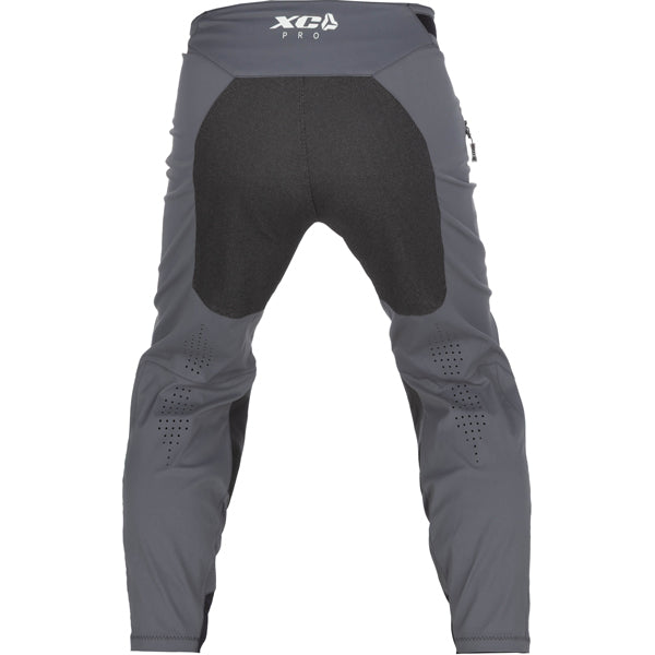Studio photo on a white background of Klim XC Pro Pants; showing panel layout, seams, and overall cut; SKU 5021-001-028-360; Colors: Oil Green, Asphalt
