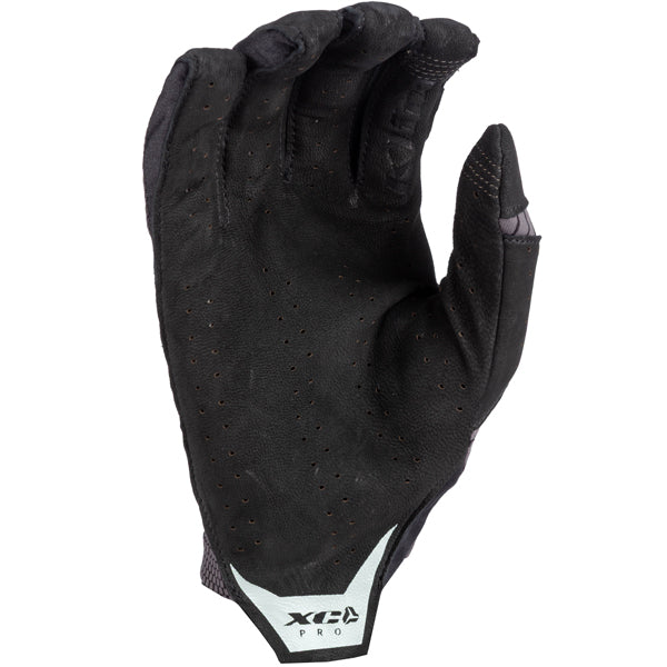 Studio photo on a white background of Klim XC Pro Gloves; showing stitching detail and grip areas; SKU 5022-001-120-359; Sizes: S-3XL