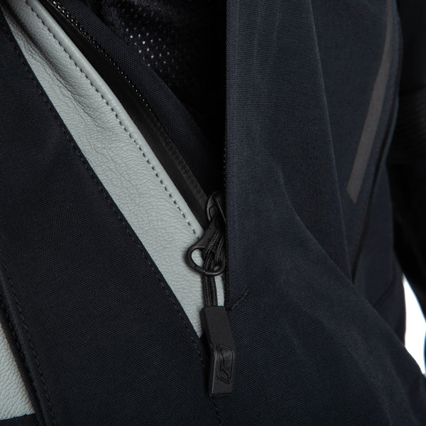 Clean studio shot of Klim Latitude Jacket; showing outer material, seams, and closures; SKU 5146-005-120-000; Sizes: S-4XL