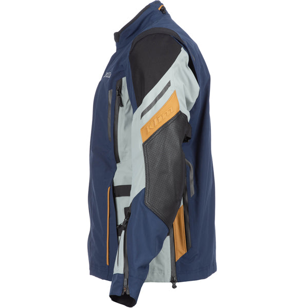 Studio photo on a white background of Klim Latitude Jacket; showing outer material, seams, and closures; SKU 5146-005-120-000; Sizes: S-4XL