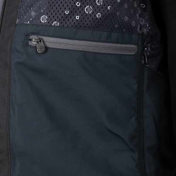 High-resolution studio image of Klim Carlsbad Jacket; showing outer material, seams, and closures; SKU 6029-003-120-001; Sizes: S-3XL