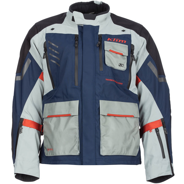 Studio photo on a white background of Klim Carlsbad Jacket; showing outer material, seams, and closures; SKU 6029-003-120-001; Sizes: S-3XL
