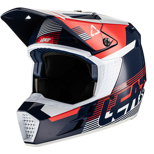 Studio product image of Leatt, Moto 3.5 V22 Helmet (Youth) in Red, Colors: Black, Red, Royal, Sizes: Y-LG, Y-MD