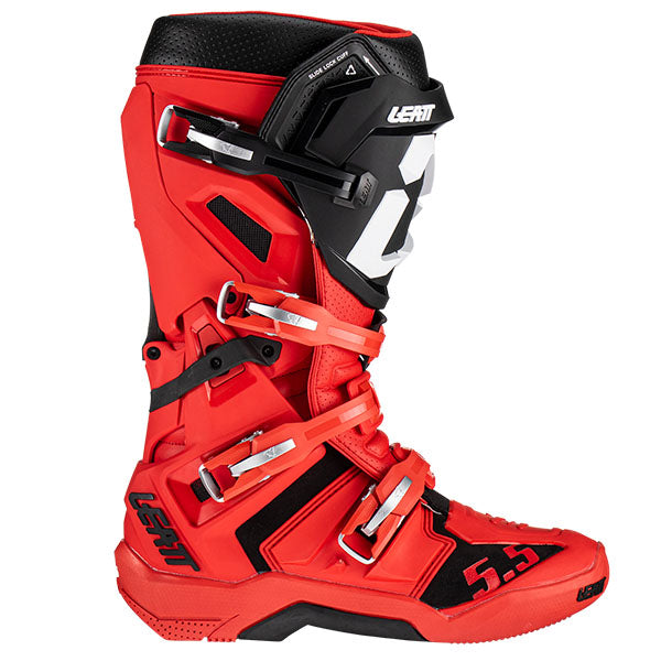 Product image of Leatt, 5.5 Flexlock Boots in Black, Colors: Black, Forge, Red, White, Sizes: 7-13, SKU: 3023050102
