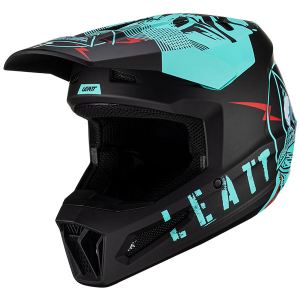 Product photo showing Leatt, Moto 2.5 V23 Helmet in Fuel, Colors: Cactus, Fuel, Indigo, Lime, Royal, Stealth, Sizes: 2-2, SKU: 1023011250