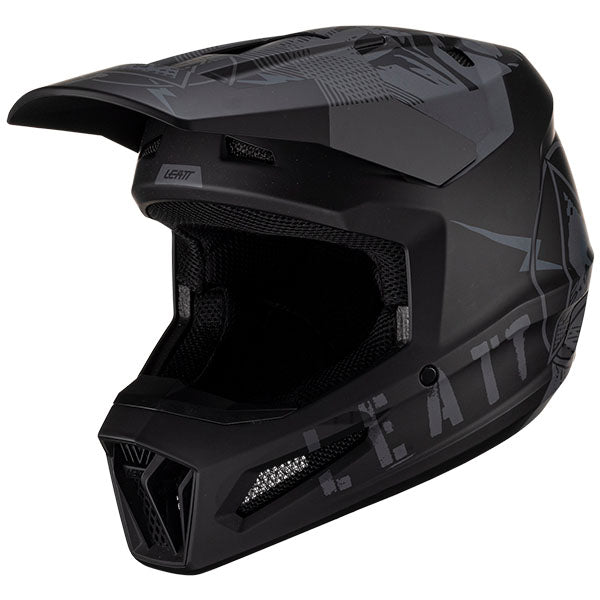 Product photo showing Leatt, Moto 2.5 V23 Helmet in Stealth, Colors: Cactus, Fuel, Indigo, Lime, Royal, Stealth, Sizes: 2-2, SKU: 1023011250