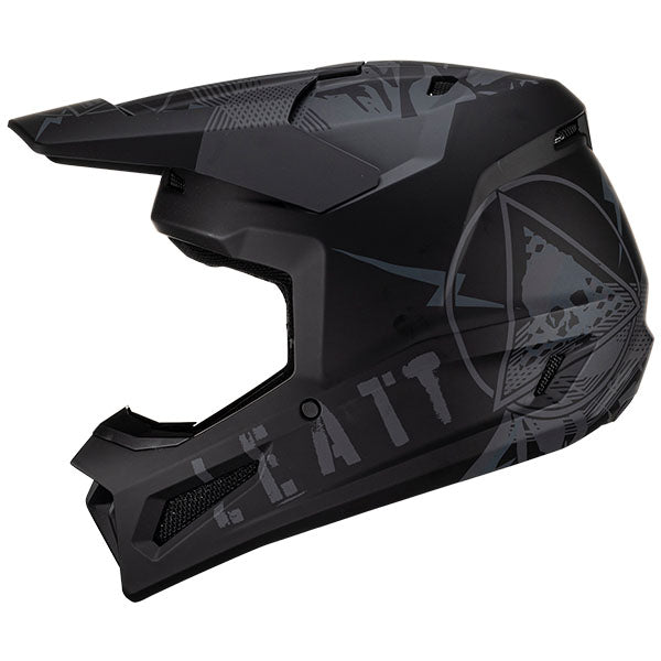 Product photo showing Leatt, Moto 2.5 V23 Helmet in Stealth, Colors: Cactus, Fuel, Indigo, Lime, Royal, Stealth, Sizes: 2-2, SKU: 1023011250