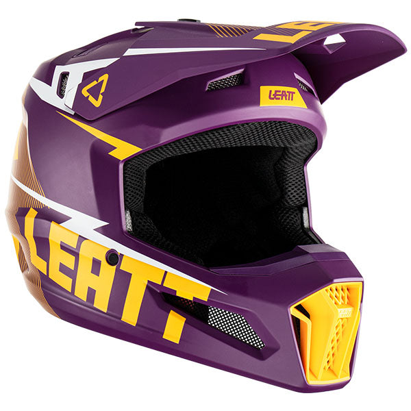 Image showing Leatt, Moto 3.5 V23 Jr Helmet (Youth) in Zebra, Colors: Fuel, Indigo, Stealth, Zebra, Sizes: Y-LG, Y-MD, SKU: 1023011651