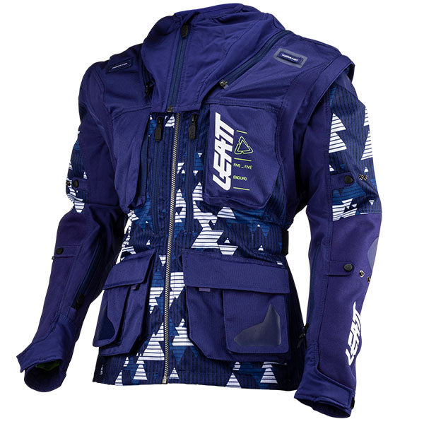 Product photo showing Leatt, Moto 5.5 Enduro Jacket in Black, Colors: Black, Blue, Cactus, Sizes: 2-5, SKU: 5023030103