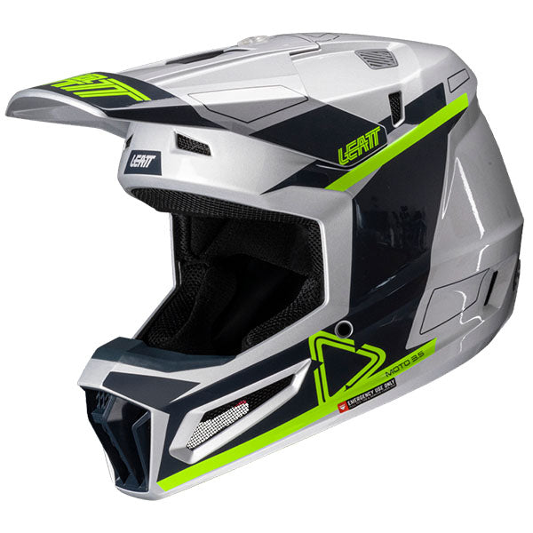 Detailed product image of Leatt, Moto 3.5 V25 Helmet Kit in LG, Colors: 2XL, LG, MD, SM, XL, XS, Sizes: Blue, Matcha, Red, Royal, Stealth, Steel, White, SKU: 1025100464