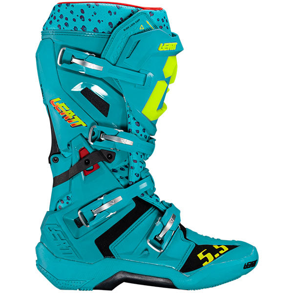 Product image of Leatt, 5.5 FlexLock Boots in Cheetah, Colors: Cheetah, Orange, Sizes: 7-13, SKU: 3025400165