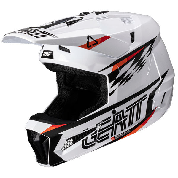 Product photo showing Leatt, Moto 3.5 V25 Helmet Kit in 2XL, Colors: 2XL, LG, MD, SM, XL, XS, Sizes: Blue, Matcha, Red, Royal, Stealth, Steel, White, SKU: 1025100464