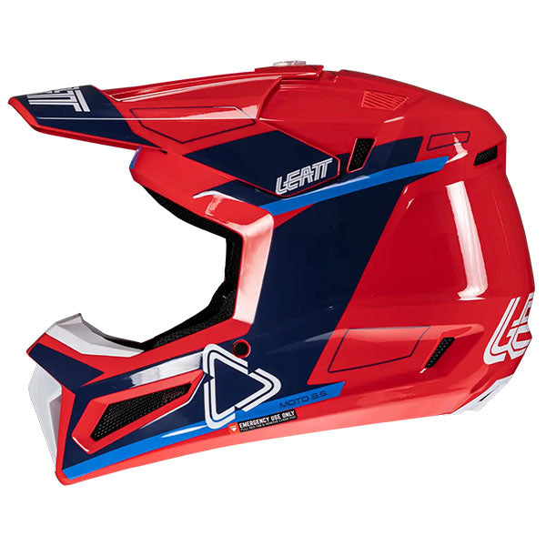 Image showing Leatt, Moto 3.5 V25 Helmet Kit (Youth), Colors: Black, Cheetah, Royal, White, Sizes: Y-LG, Y-MD