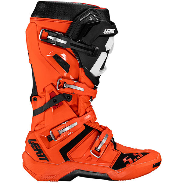 Product photo showing Leatt, 5.5 FlexLock Boots in Cheetah, Colors: Cheetah, Orange, Sizes: 7-13, SKU: 3025400165
