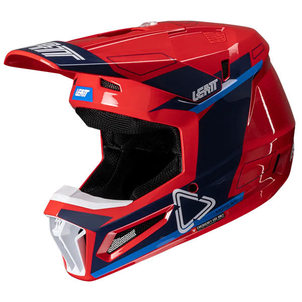 Studio product image of Leatt, Moto 3.5 V25 Helmet Kit (Youth), Colors: Black, Cheetah, Royal, White, Sizes: Y-LG, Y-MD