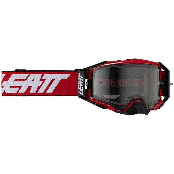 Product photo showing Leatt, Velocity 6.5 Goggle, Colors: Flame, Clear 83%, Graphene Grey, Light Grey 58%, Red, Clear 83%, Royal, Light Grey 58%, SunDown, Light Grey 58%