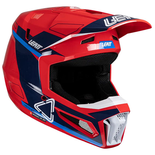 Detailed product image of Leatt, Moto 3.5 V25 Helmet Kit (Youth), Colors: Black, Cheetah, Royal, White, Sizes: Y-LG, Y-MD