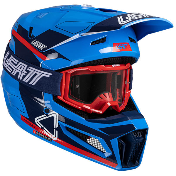 Studio product image of Leatt, Moto 3.5 V25 Helmet Kit in SM, Colors: 2XL, LG, MD, SM, XL, XS, Sizes: Blue, Matcha, Red, Royal, Stealth, Steel, White, SKU: 1025100464