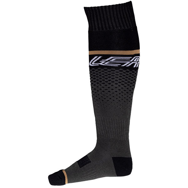 Product photo showing Leatt, Moto Socks in Forge, Colors: Flame, Forge, Ice, Stealth, Sizes: LG/XL, SM/MD