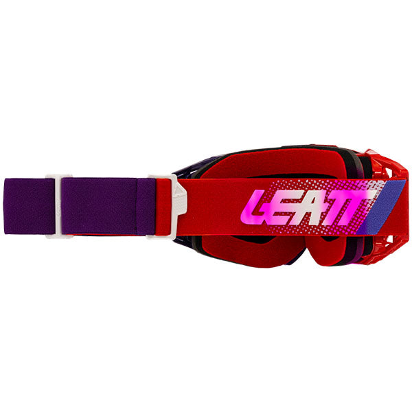Product photo showing Leatt, Velocity 5.5 Iriz Goggle, Colors: Acid Tiger, Blu UC 26%, Flame, Bronze 68%, Fuel, Bronze 68%, SunBurn, Purple 78%, Sundown, Blue 26%, SKU: 8023020270