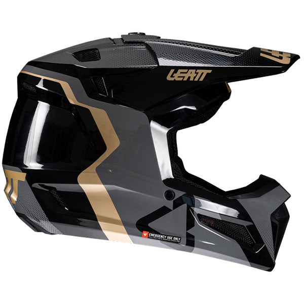 Product photo showing Leatt, Moto 3.5 V25 Helmet Kit (Youth), Colors: Black, Cheetah, Royal, White, Sizes: Y-LG, Y-MD