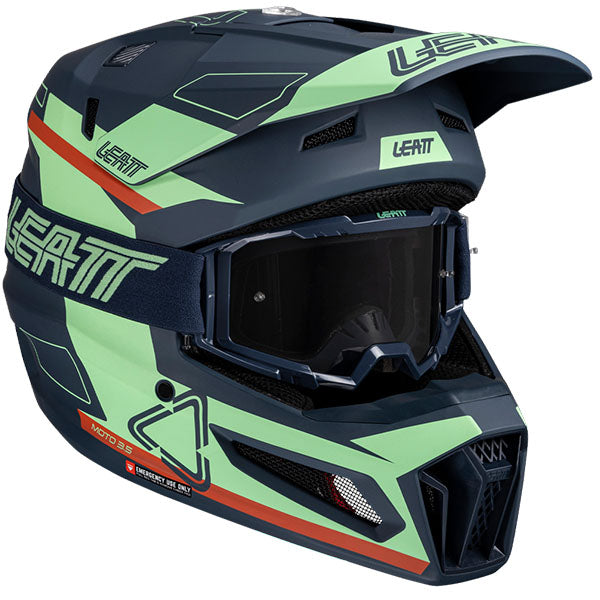Studio product image of Leatt, Moto 3.5 V25 Helmet Kit in XS, Colors: 2XL, LG, MD, SM, XL, XS, Sizes: Blue, Matcha, Red, Royal, Stealth, Steel, White, SKU: 1025100464