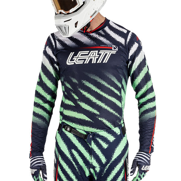 Detailed product image of Leatt, Moto 5.5 UltraWeld Jersey in Sunburn, Colors: Cheetah, Flame, Matcha, Stealth, Sunburn, Sizes: 2-3, SKU: 5025300144