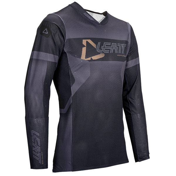 Studio product image of Leatt, Moto 5.5 UltraWeld Jersey in Flame, Colors: Cheetah, Flame, Matcha, Stealth, Sunburn, Sizes: 2-3, SKU: 5025300144