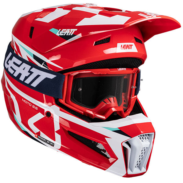 Detailed product image of Leatt, Moto 3.5 V25 Helmet Kit in XS, Colors: 2XL, LG, MD, SM, XL, XS, Sizes: Blue, Matcha, Red, Royal, Stealth, Steel, White, SKU: 1025100464