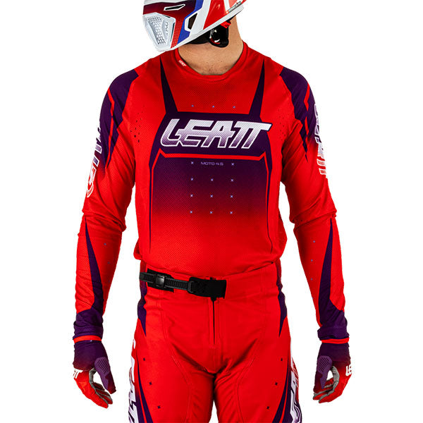 Detailed product image of Leatt, Moto 4.5 Lite Jersey in Stealth, Colors: Argon, Glamis, Matcha, Pitboard Royal, Ruby, Stealth, SunBurn, Sizes: 2-3, SKU: 5025300463
