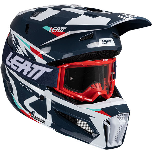 Detailed product image of Leatt, Moto 3.5 V25 Helmet Kit in 2XL, Colors: 2XL, LG, MD, SM, XL, XS, Sizes: Blue, Matcha, Red, Royal, Stealth, Steel, White, SKU: 1025100464