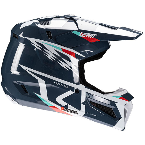 Image showing Leatt, Moto 3.5 V25 Helmet Kit in LG, Colors: 2XL, LG, MD, SM, XL, XS, Sizes: Blue, Matcha, Red, Royal, Stealth, Steel, White, SKU: 1025100464