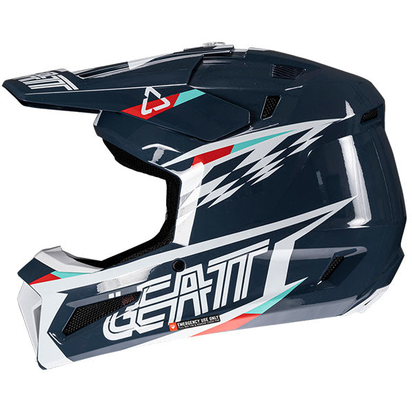 Product photo showing Leatt, Moto 3.5 V25 Helmet Kit in XL, Colors: 2XL, LG, MD, SM, XL, XS, Sizes: Blue, Matcha, Red, Royal, Stealth, Steel, White, SKU: 1025100464