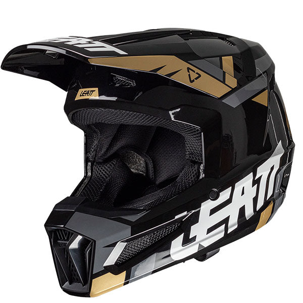Product photo showing Leatt, Moto 2.5 V25 Helmet in Black, Colors: Argon, Black, Red, Royal, White, Sizes: 2-2, SKU: 1025100701