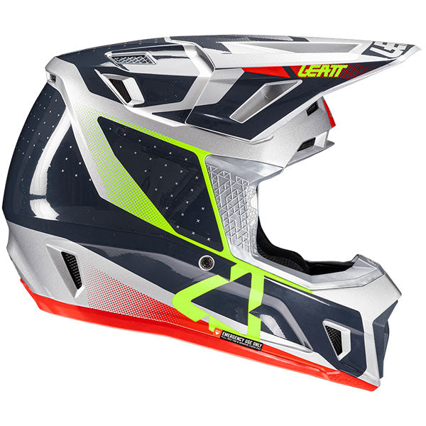 Studio product image of Leatt, Moto 7.5 V25 Helmet Kit in Steel, Colors: Orange, Red, Ruby, Steel, White, Sizes: 2-2, SKU: 1025100365